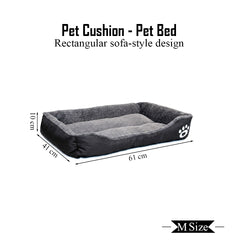 Pet bed with Soft plush, Low entry, Portable and Lightweight, 61 cm Cozy indoor lounger for small Dogs and Cats, Pet cushion with Raised sides, Comfortable, Warm, Washable & Breathable Pet Sofa