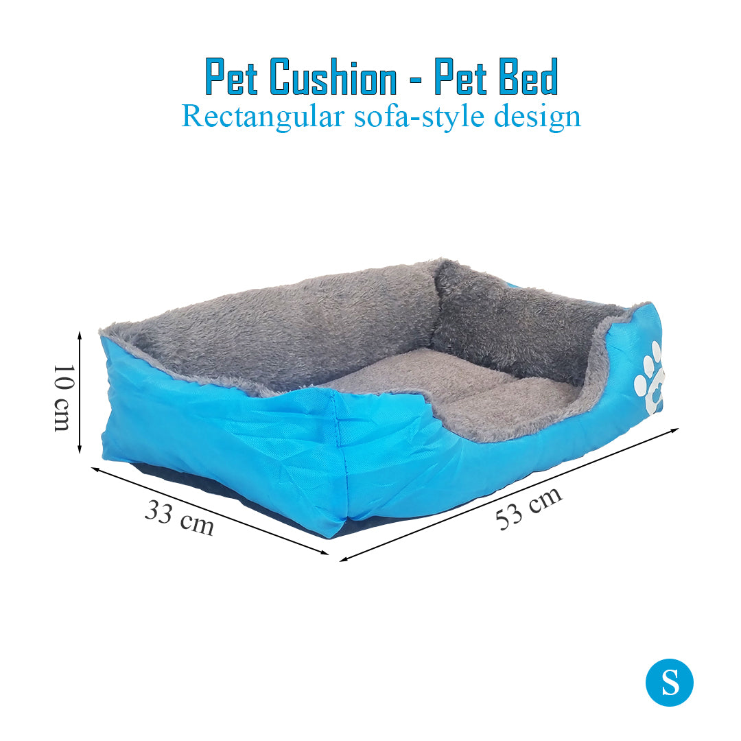 Pet bed with Soft plush, Low entry, Portable and Lightweight, 53 cm Cozy indoor lounger for puppies and kitten, Pet cushion with Raised sides, Comfortable, Warm, Washable & Breathable Pet Sofa