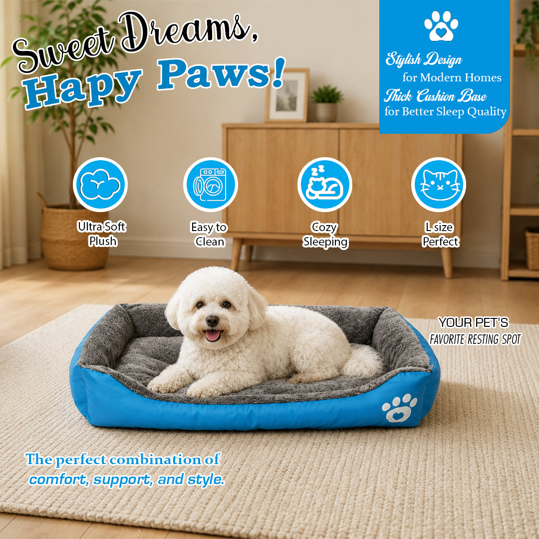 Pet bed with Soft plush, Low entry, Portable and Lightweight, 73 cm Cozy indoor lounger for small Dogs and Cats, Pet cushion with Raised sides, Comfortable, Warm, Washable & Breathable Pet Sofa