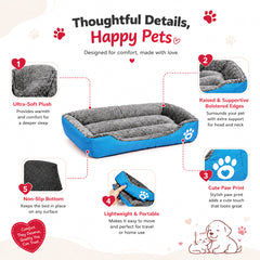 Pet bed with Soft plush, Low entry, Portable and Lightweight, 73 cm Cozy indoor lounger for small Dogs and Cats, Pet cushion with Raised sides, Comfortable, Warm, Washable & Breathable Pet Sofa
