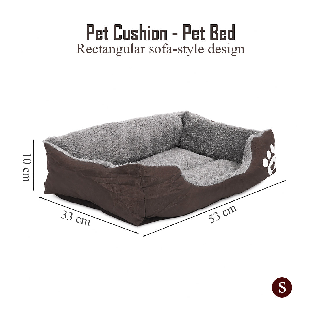 Pet bed with Soft plush, Low entry, Portable and Lightweight, 53 cm Cozy indoor lounger for puppies and kitten, Pet cushion with Raised sides, Comfortable, Warm, Washable & Breathable Pet Sofa