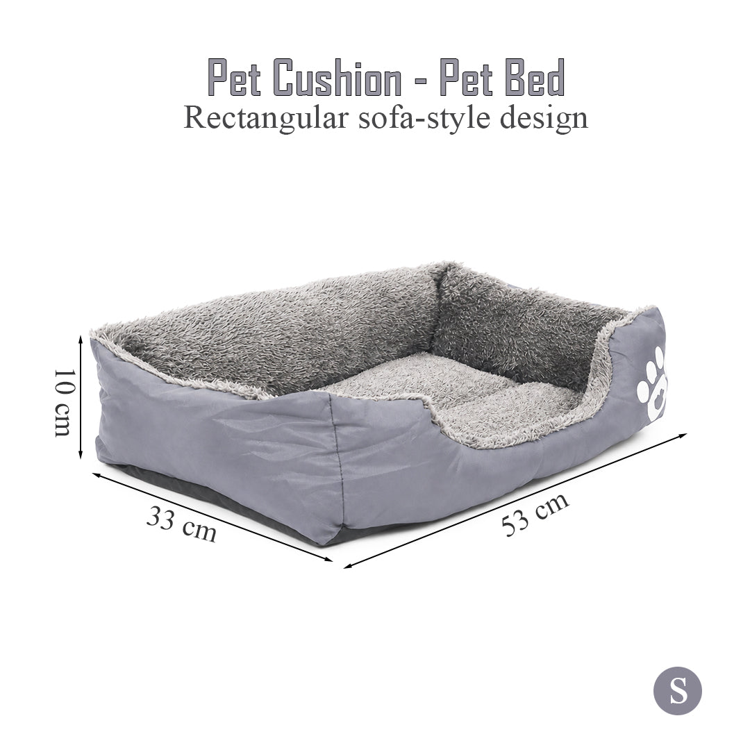 Pet bed with Soft plush, Low entry, Portable and Lightweight, 53 cm Cozy indoor lounger for puppies and kitten, Pet cushion with Raised sides, Comfortable, Warm, Washable & Breathable Pet Sofa