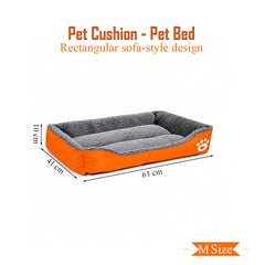 Pet bed with Soft plush, Low entry, Portable and Lightweight, 61 cm Cozy indoor lounger for small Dogs and Cats, Pet cushion with Raised sides, Comfortable, Warm, Washable & Breathable Pet Sofa