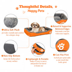 Pet bed with Soft plush, Low entry, Portable and Lightweight, 61 cm Cozy indoor lounger for small Dogs and Cats, Pet cushion with Raised sides, Comfortable, Warm, Washable & Breathable Pet Sofa