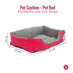 Pet bed with Soft plush, Low entry, Portable and Lightweight, 53 cm Cozy indoor lounger for puppies and kitten, Pet cushion with Raised sides, Comfortable, Warm, Washable & Breathable Pet Sofa