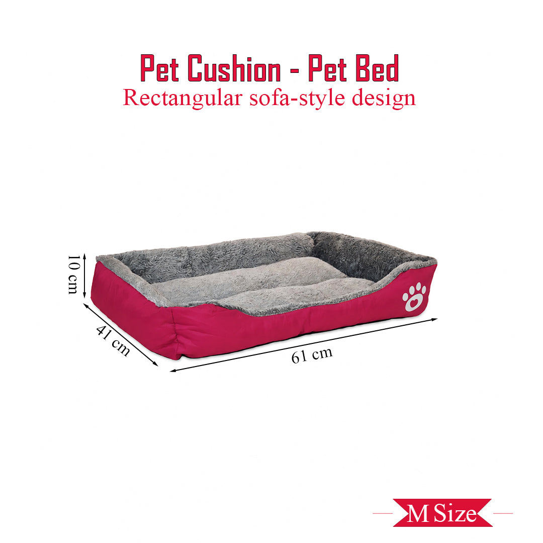 Pet bed with Soft plush, Low entry, Portable and Lightweight, 61 cm Cozy indoor lounger for small Dogs and Cats, Pet cushion with Raised sides, Comfortable, Warm, Washable & Breathable Pet Sofa