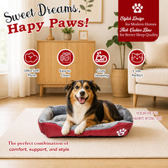 Pet bed with Soft plush, Low entry, Portable and Lightweight, 73 cm Cozy indoor lounger for small Dogs and Cats, Pet cushion with Raised sides, Comfortable, Warm, Washable & Breathable Pet Sofa