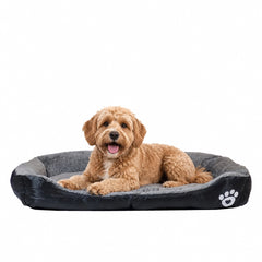 Orthopedic dog bed for Medium dogs, Soft plush pet sofa bed with Raised bolsters design, Soft plush surface, and Non-slip bottom, Comfortable calming puppy cushion, Easy to clean, 80 cm (XL)