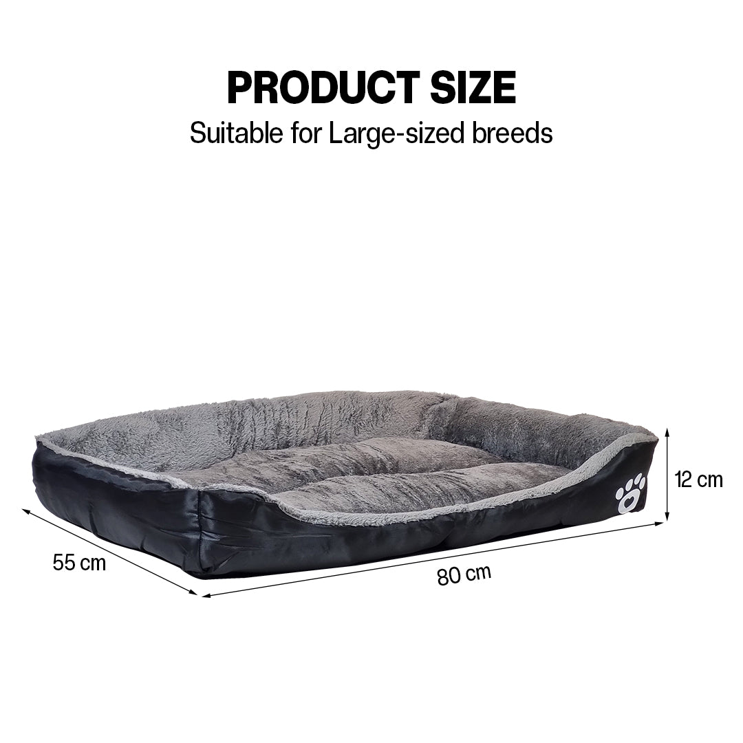 Orthopedic dog bed for Medium dogs, Soft plush pet sofa bed with Raised bolsters design, Soft plush surface, and Non-slip bottom, Comfortable calming puppy cushion, Easy to clean, 80 cm (XL)