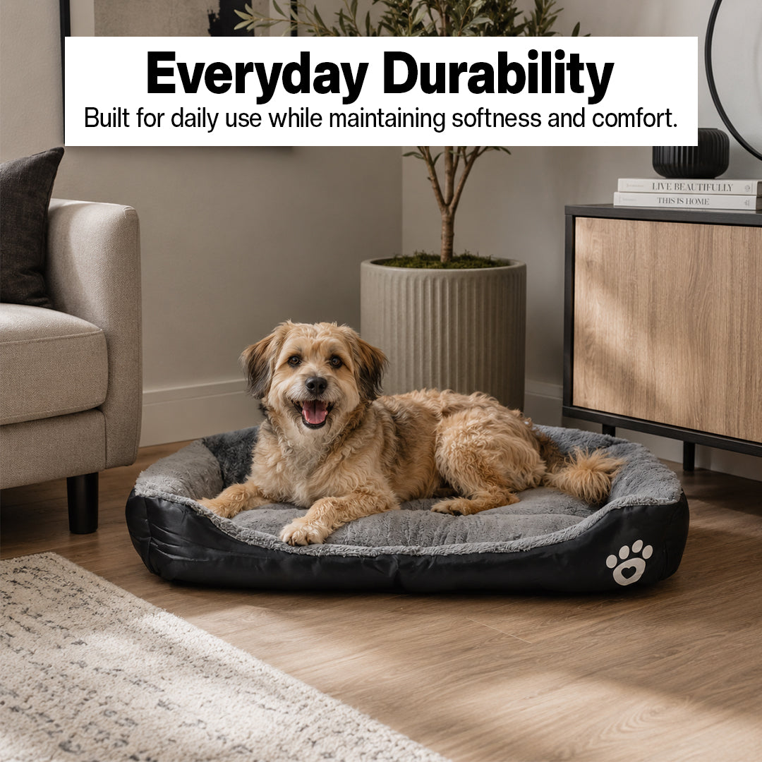 Orthopedic dog bed for Medium dogs, Soft plush pet sofa bed with Raised bolsters design, Soft plush surface, and Non-slip bottom, Comfortable calming puppy cushion, Easy to clean, 80 cm (XL)