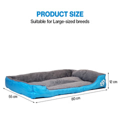 Orthopedic dog bed for Medium dogs, Soft plush pet sofa bed with Raised bolsters design, Soft plush surface, and Non-slip bottom, Comfortable calming puppy cushion, Easy to clean, 80 cm (XL)
