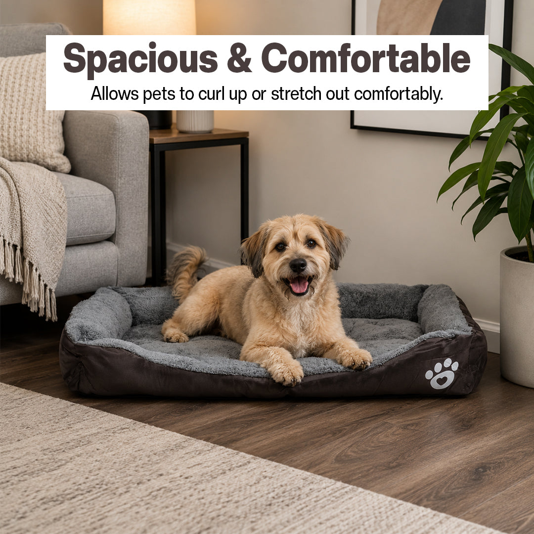 Orthopedic dog bed for Medium dogs, Soft plush pet sofa bed with Raised bolsters design, Soft plush surface, and Non-slip bottom, Comfortable calming puppy cushion, Easy to clean, 80 cm (XL)