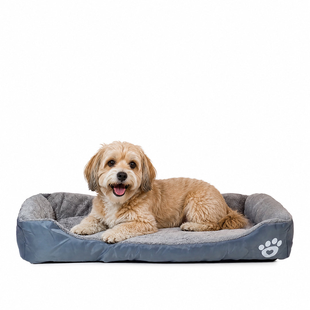 Orthopedic dog bed for Medium dogs, Soft plush pet sofa bed with Raised bolsters design, Soft plush surface, and Non-slip bottom, Comfortable calming puppy cushion, Easy to clean, 80 cm (XL)
