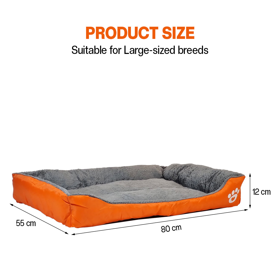 Orthopedic dog bed for Medium dogs, Soft plush pet sofa bed with Raised bolsters design, Soft plush surface, and Non-slip bottom, Comfortable calming puppy cushion, Easy to clean, 80 cm (XL)