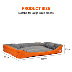 Orthopedic dog bed for Medium dogs, Soft plush pet sofa bed with Raised bolsters design, Soft plush surface, and Non-slip bottom, Comfortable calming puppy cushion, Easy to clean, 80 cm (XL)
