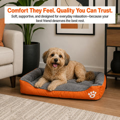 Orthopedic dog bed for Medium dogs, Soft plush pet sofa bed with Raised bolsters design, Soft plush surface, and Non-slip bottom, Comfortable calming puppy cushion, Easy to clean, 80 cm (XL)