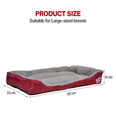 Orthopedic dog bed for Medium dogs, Soft plush pet sofa bed with Raised bolsters design, Soft plush surface, and Non-slip bottom, Comfortable calming puppy cushion, Easy to clean, 80 cm (XL)