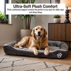 Dog bed with Raised bolster sides, Soft plush interior, and Non-slip bottom, Orthopedic dog bed for Medium & Large dogs, durable, comfortable dog sleeping bed, (XX-Large)