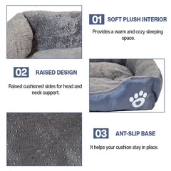 Dog bed with Raised bolster sides, Soft plush interior, and Non-slip bottom, Orthopedic dog bed for Medium & Large dogs, durable, comfortable dog sleeping bed, (XX-Large)