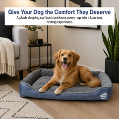 Dog bed with Raised bolster sides, Soft plush interior, and Non-slip bottom, Orthopedic dog bed for Medium & Large dogs, durable, comfortable dog sleeping bed, (XX-Large)