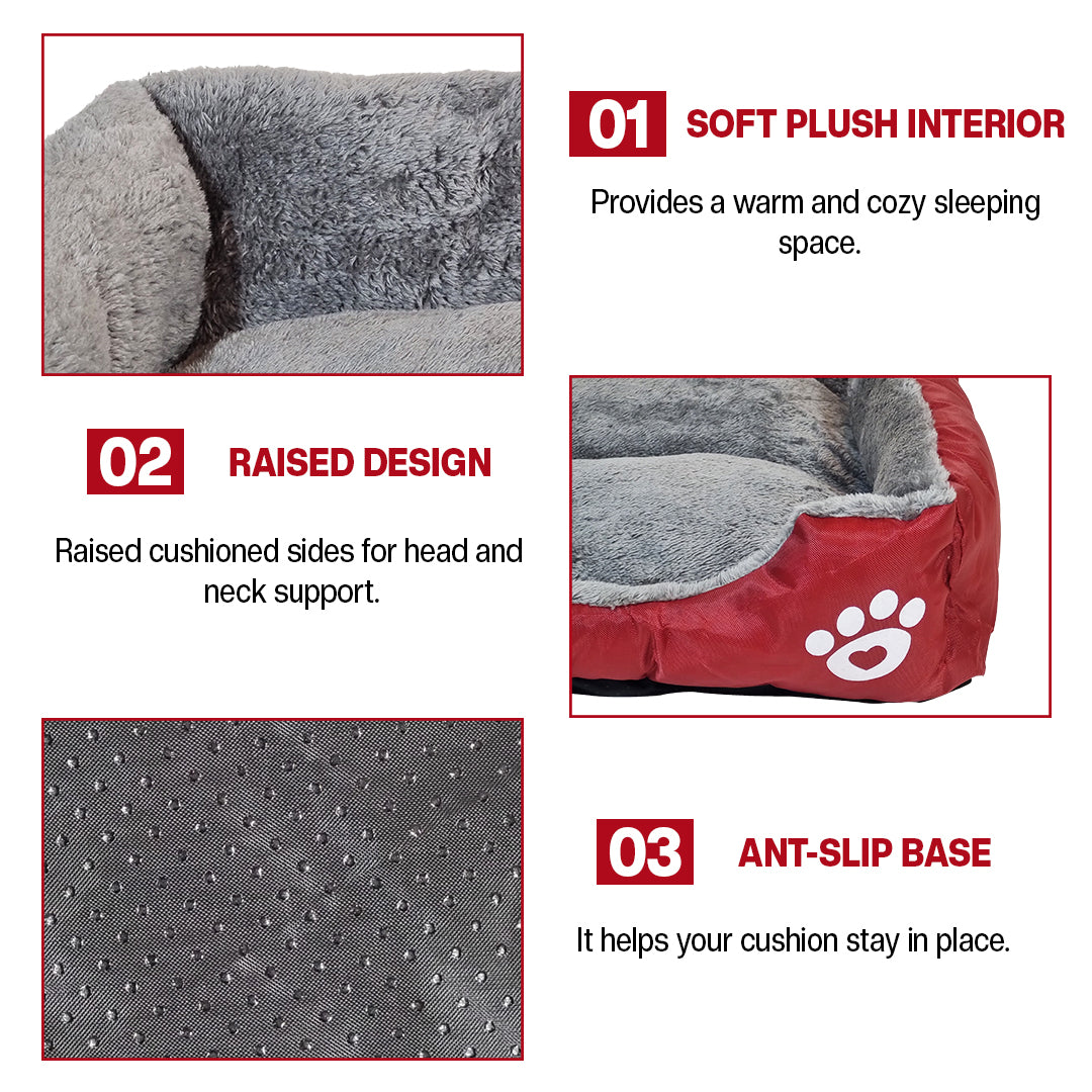 Dog bed with Raised bolster sides, Soft plush interior, and Non-slip bottom, Orthopedic dog bed for Medium & Large dogs, durable, comfortable dog sleeping bed, (XX-Large)