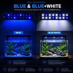EVO-24 Aquarium LED Light, Waterproof Blue & White LED Lighting with Extendable Brackets for Freshwater Fish Tanks & Aquascaping.