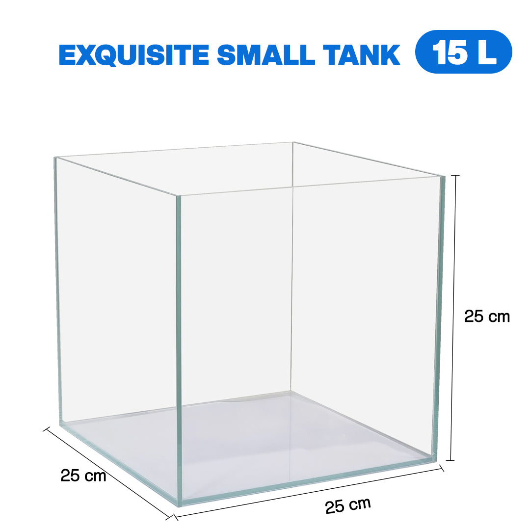 Ultra Clear Rimless Glass Aquarium Tank, Transparent Fish Tank for Freshwater & Saltwater Aquariums, Crystal Clear Glass Display Tank for Betta Fish, Shrimp, Aquascaping & Home Office Decor (27 L/15L)