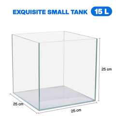 Ultra Clear Rimless Glass Aquarium Tank, Transparent Fish Tank for Freshwater & Saltwater Aquariums, Crystal Clear Glass Display Tank for Betta Fish, Shrimp, Aquascaping & Home Office Decor (27 L/15L)