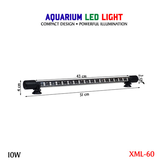 Aquarium Light with 10W, LED Diving Lamp for Fish Tanks, RGB Multiple Colors, Adjustable Brightness, Dynamic Lighting Effects, Wireless Remote Control, Waterproof Underwater Light for Arowana Aquariums