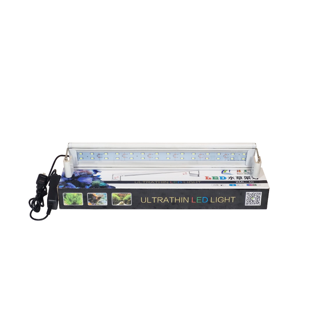 Ultra Thin LED Aquarium Light, XML-40 Fish Tank Light with High Brightness and Wide Light Coverage, Adjustable Width, Easy to Install, Energy Efficient Lighting for Freshwater and Planted Aquariums