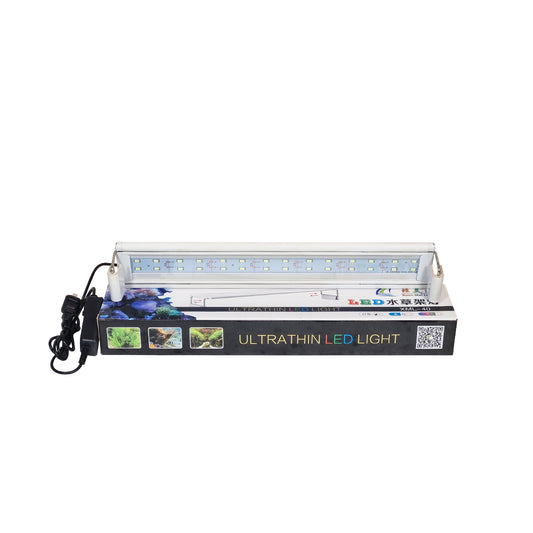 Ultra Thin LED Aquarium Light, XML-40 Fish Tank Light with High Brightness and Wide Light Coverage, Adjustable Width, Easy to Install, Energy Efficient Lighting for Freshwater and Planted Aquariums