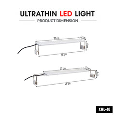 Ultra Thin LED Aquarium Light, XML-40 Fish Tank Light with High Brightness and Wide Light Coverage, Adjustable Width, Easy to Install, Energy Efficient Lighting for Freshwater and Planted Aquariums