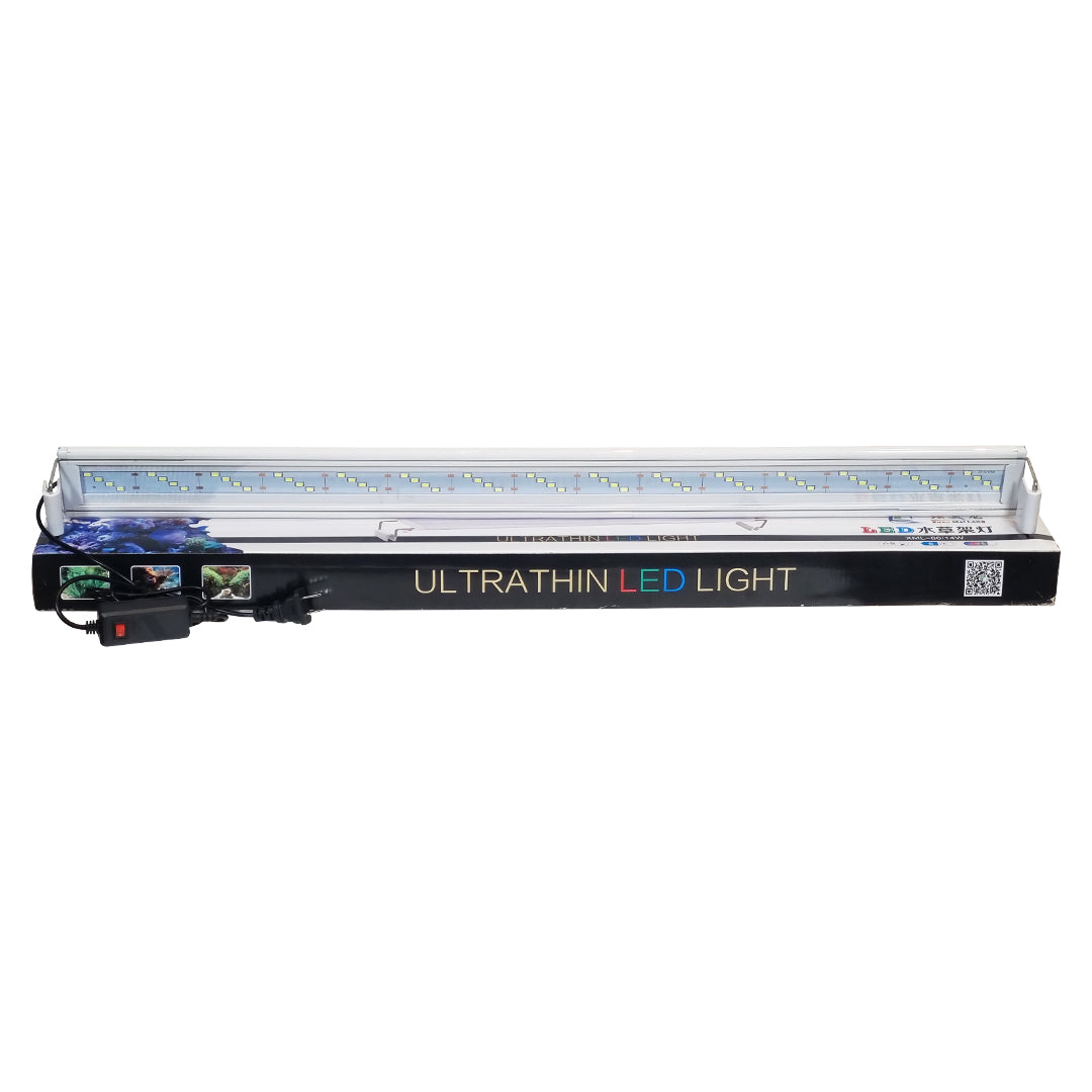 Ultra Thin LED Aquarium Light, XML-80 Fish Tank Light with High Brightness and Wide Light Coverage, Adjustable Width, Easy to Install, Energy Efficient Lighting for Freshwater and Planted Aquariums