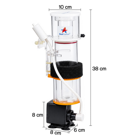 Mini Protein Skimmer for Saltwater Aquarium with Built-in Pump, Internal Nano Reef Tank Skimmer, Efficient Foam Fractionator for Marine Fish Tanks, Compact Aquarium Filtration System