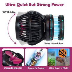 Jebao Smart Wave Maker MOW-16, WiFi Aquarium Circulation Pump with Manual Controller for Freshwater & Marine Tanks