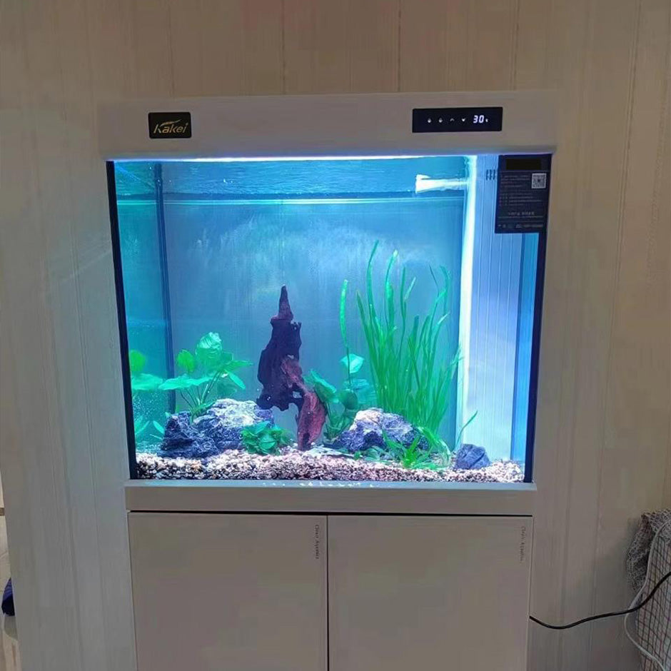 Modern LED Aquarium with Elegant White Cabinet