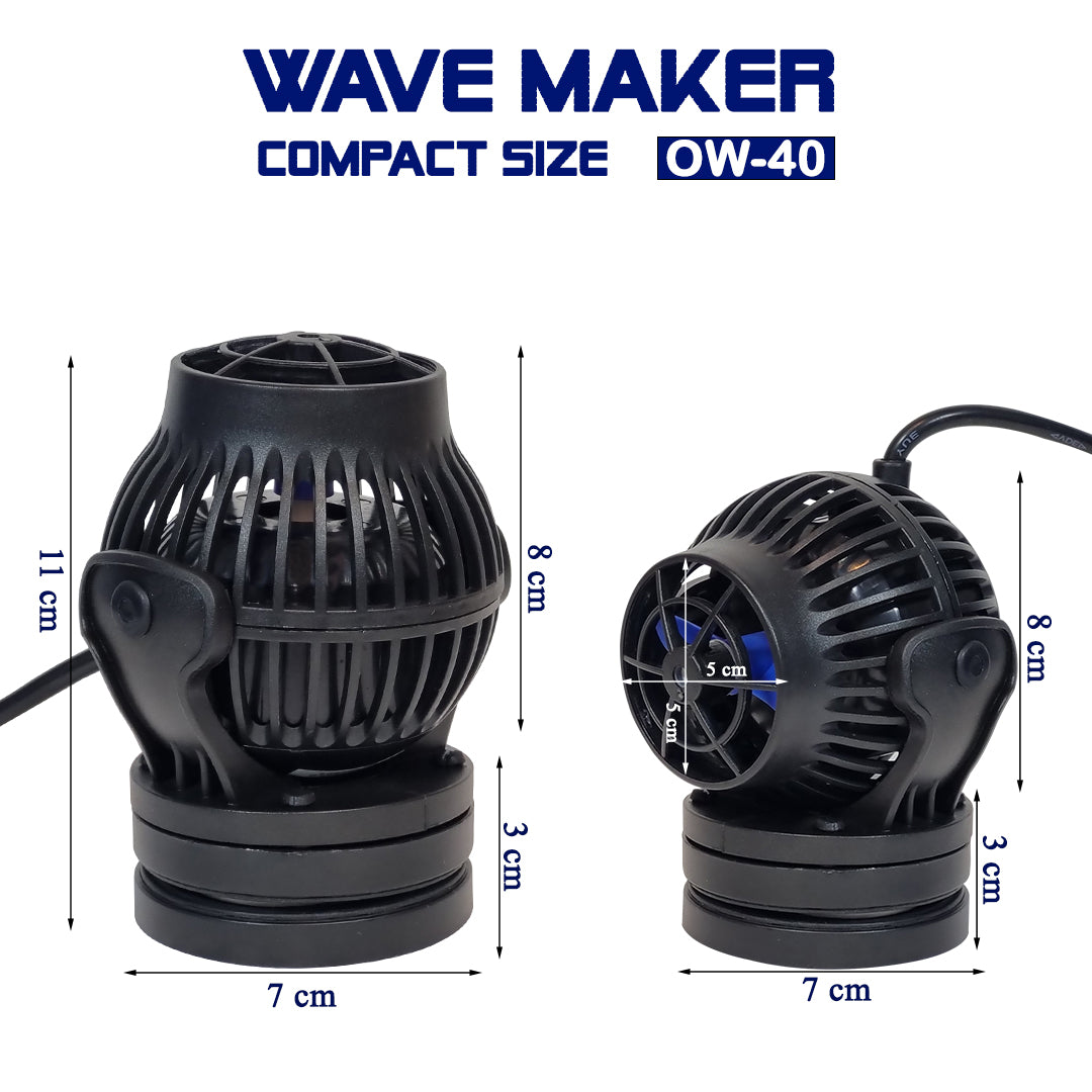 Wave Maker for Aquarium, Adjustable Water Flow Pump for Fish Tanks, 1200-15000L/H Flow Rate, Multiple Flow Modes, 360° Adjustable Direction, Strong Magnetic Mount, Quiet Water Circulation Pump