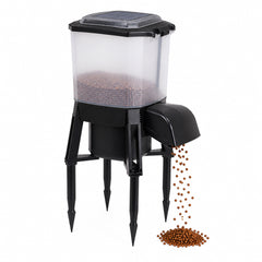 Solar Automatic Fish Feeder for Ponds CFF-206, Outdoor Fish Food Dispenser for Koi and Goldfish, Solar Powered Automatic Pond Feeding System