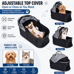 Pet Stroller for Cats, Small & Medium Dogs, Foldable 106 cm Travel Cart with Mesh Ventilation, Storage Basket, Cup Holder and 4 Wheels for Shopping & Outdoor Use, Dog stroller with Portable, (Grey)
