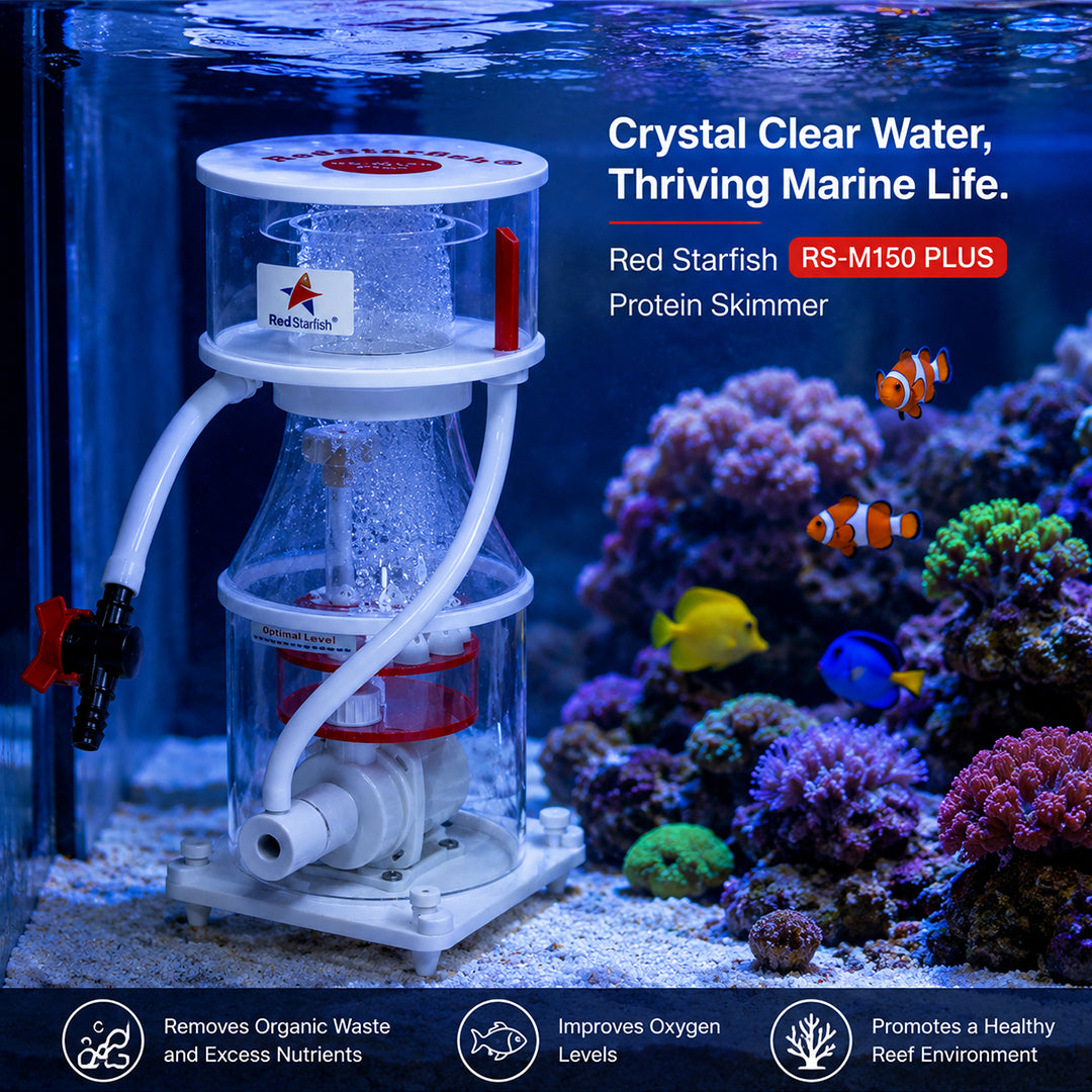 RedStarfish RS-M150 PLUS Protein Skimmer for Saltwater Aquariums – Internal Reef Aquarium Protein Skimmer with Needle Wheel Pump, Efficient Foam Fractionator for Marine Tanks, Quiet High-Performance Filtration