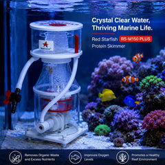 RedStarfish RS-M150 PLUS Protein Skimmer for Saltwater Aquariums – Internal Reef Aquarium Protein Skimmer with Needle Wheel Pump, Efficient Foam Fractionator for Marine Tanks, Quiet High-Performance Filtration