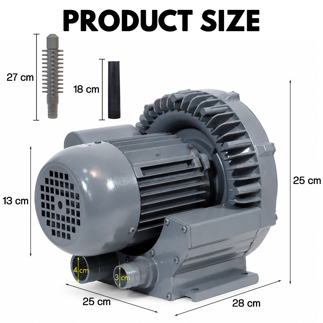 Pond Air Blower Pump, High-Pressure Aeration Blower for Koi Ponds, Fish Farms & Aquaculture Systems (600W)