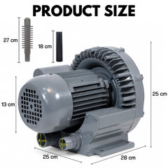 Pond Air Blower Pump, High-Pressure Aeration Blower for Koi Ponds, Fish Farms & Aquaculture Systems (600W)