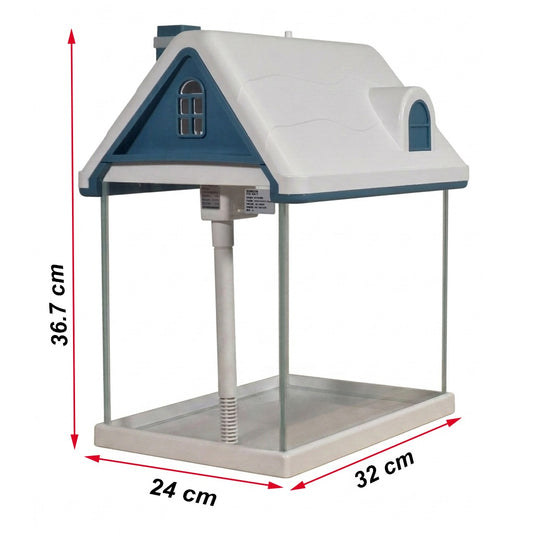 BOYU Desktop Small Fish Tank, House-Shaped 3-Gallon Aquarium Kit with Internal Filter, LED Light, and Decorative Plants for Betta and Goldfish