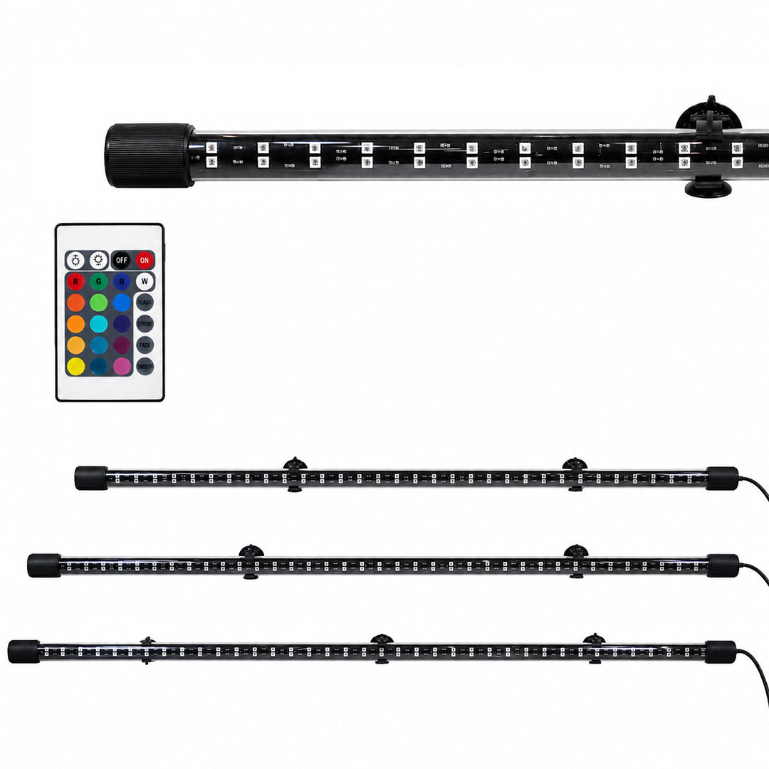 LED Aquarium Light for Fish Tanks, Multicolor LED Aquarium Lighting with Remote Control, Adjustable Mounting with Suction Cups, 3 Size Options