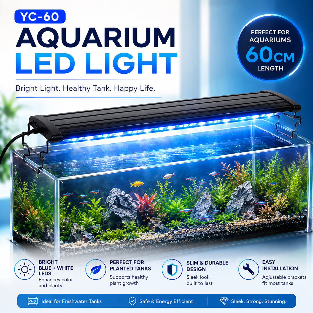 LED Aquarium Light for Fish Tanks, Adjustable Full-Spectrum Aquarium Lighting with Extendable Brackets, Multiple LED Lights & Remote Control for Freshwater Aquariums